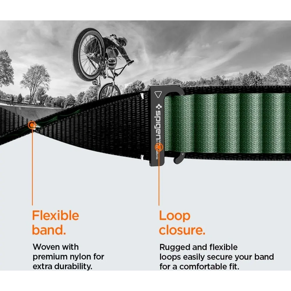 Pasek Spigen WBF1 Band do Apple Watch 6/7/8/9/10/SE/Ultra 1/2 44/45/46/49mm Black/green