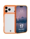 Etui Bizon Case Angelo do Apple iPhone 17 Pro Max półprzezroczyste z pomarańczową ramką