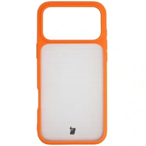 Etui Bizon Case Angelo do Apple iPhone 17 Pro Max półprzezroczyste z pomarańczową ramką