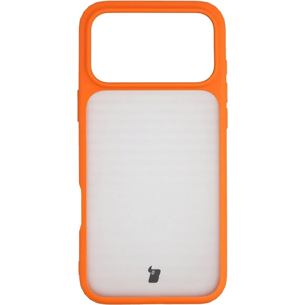 Etui Bizon Case Angelo do Apple iPhone 17 Pro Max półprzezroczyste z pomarańczową ramką