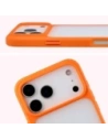Etui Bizon Case Angelo do Apple iPhone 17 Pro Max półprzezroczyste z pomarańczową ramką