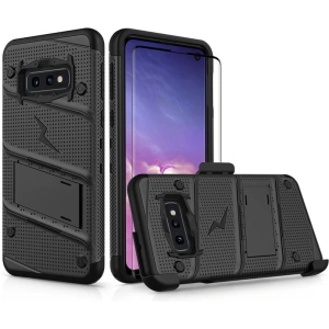 Kup Páncélozott tok Zizo Bolt Cover Samsung Galaxy S10e 9H üveggel a képernyőre + állvány & övcsipesz (Fekete/Fekete) - ZIZ001BLK - {ean13} - Sklep Home Screen