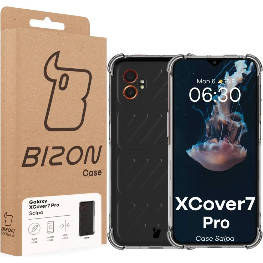 Elastyczne etui Bizon Case Salpa do Samsung Galaxy XCover 7 Pro przezroczyste
