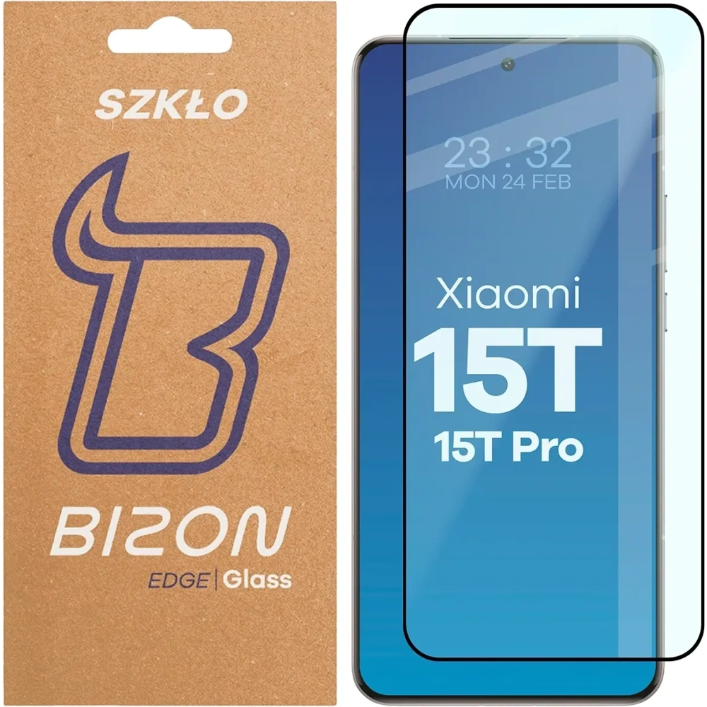 Szkło hartowane Bizon Glass Edge 2 do Xiaomi 15T / 15T Pro czarna ramka