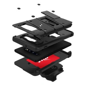 Kup Páncélozott tok Zizo Bolt Cover Samsung Galaxy S10+ Plus és állvány & övcsat (Fekete/Fekete) - ZIZ003BLK - {ean13} - Sklep Home Screen