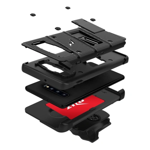 Kup Pancerne etui Zizo Bolt Cover Samsung Galaxy S10+ Plus a základna & držák na pás (Černá/Černá) - ZIZ003BLK - {ean13} - Sklep Home Screen