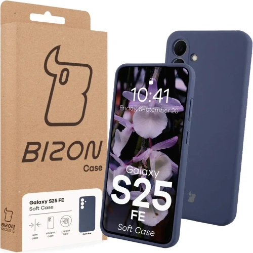 Silikonowe etui Bizon Soft Case do Samsung Galaxy S25 FE ciemnoniebieskie
