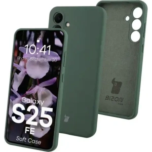 Silikonowe etui Bizon Soft Case do Samsung Galaxy S25 FE ciemnozielone