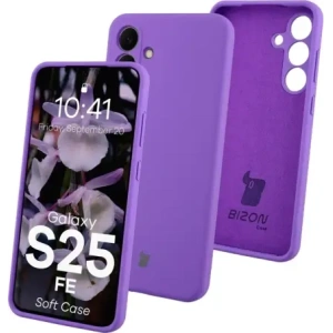 Silikonowe etui Bizon Soft Case do Samsung Galaxy S25 FE fioletowe