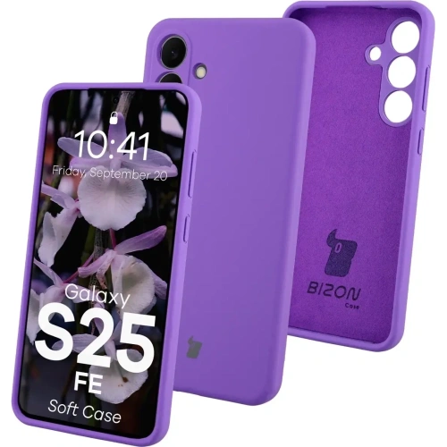 Silikonowe etui Bizon Soft Case do Samsung Galaxy S25 FE fioletowe
