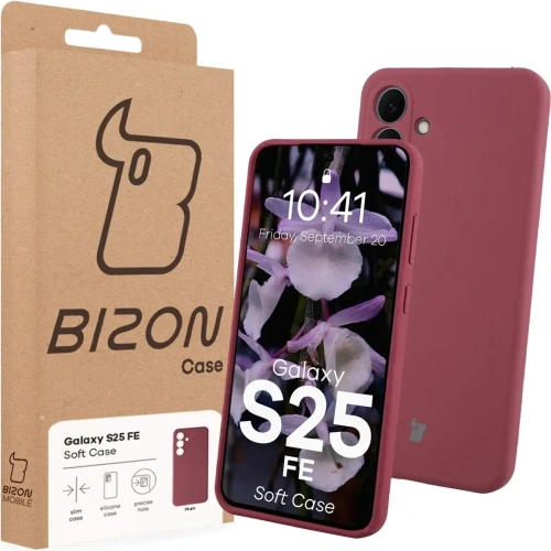 Silikonowe etui Bizon Soft Case do Samsung Galaxy S25 FE ciemnofioletowe
