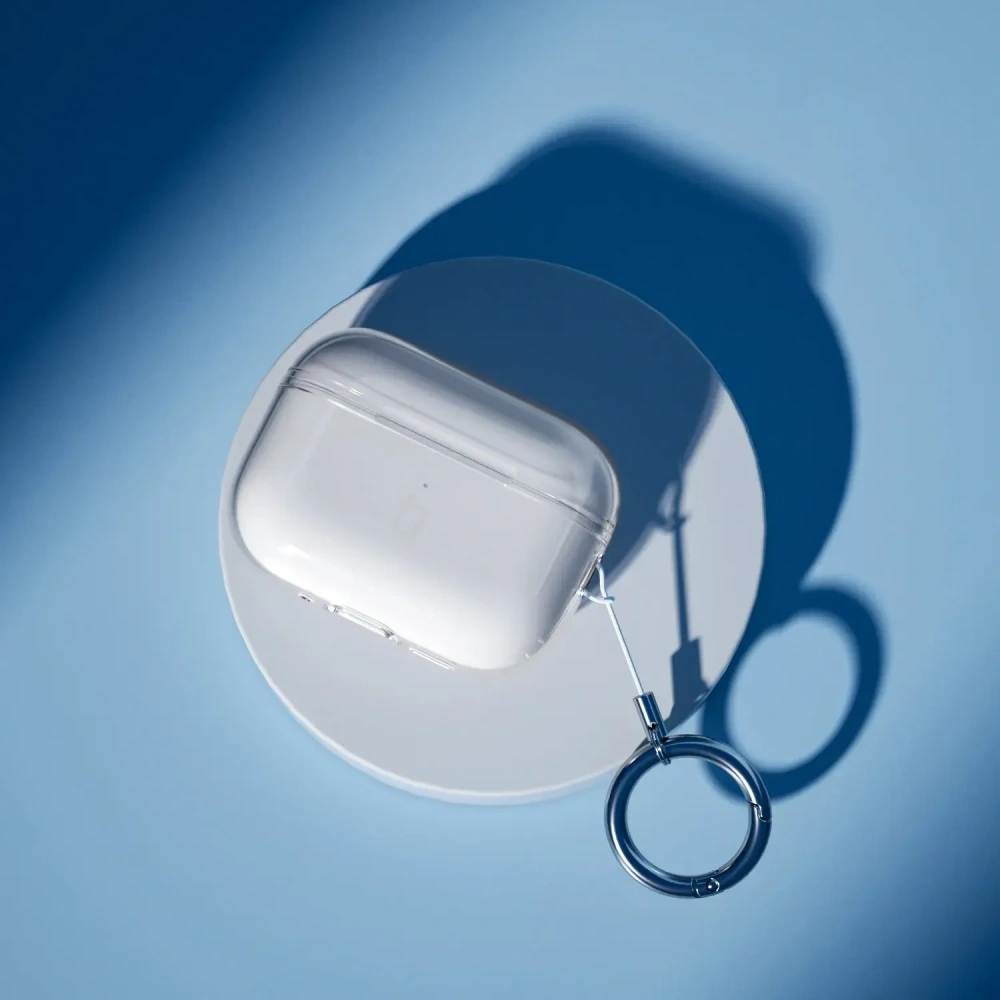Elastyczne etui z karabińczykiem Bizon Case Headphone Clear do Apple AirPods Pro 3 przeźroczyste