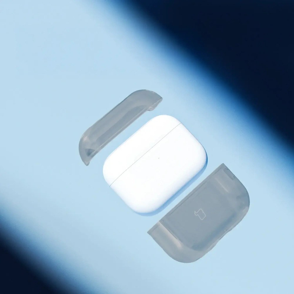 Elastyczne etui z karabińczykiem Bizon Case Headphone Clear do Apple AirPods Pro 3 przeźroczysto-czarne