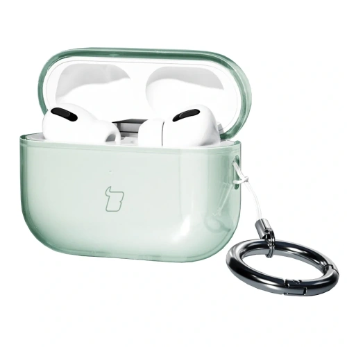 Elastyczne etui z karabińczykiem Bizon Case Headphone Clear do Apple AirPods Pro 3 przeźroczysto-zielone