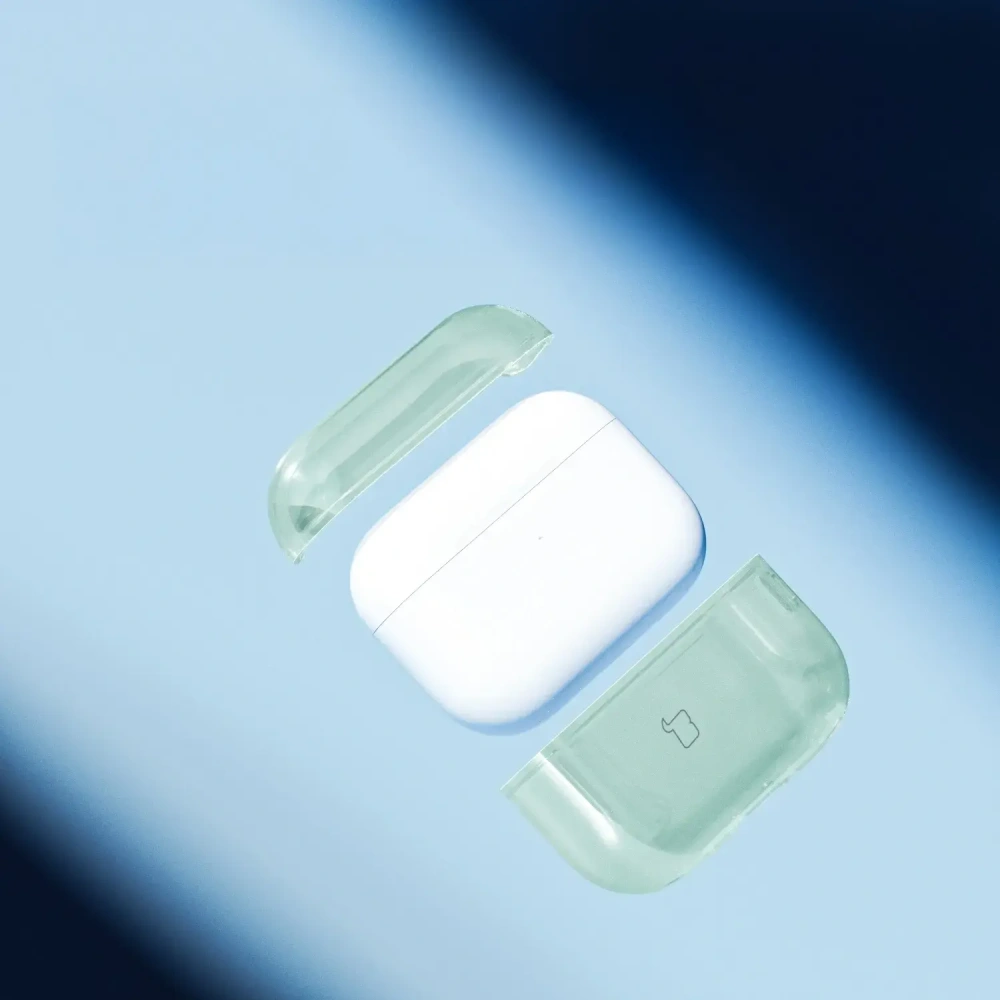 Elastyczne etui z karabińczykiem Bizon Case Headphone Clear do Apple AirPods Pro 3 przeźroczysto-zielone