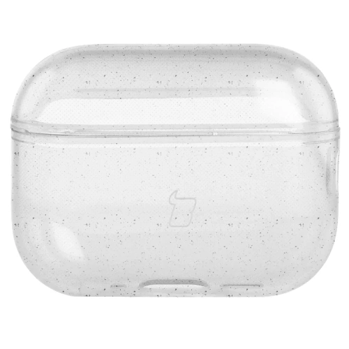 Elastyczne etui z karabińczykiem Bizon Case Headphone Clear do Apple AirPods Pro 3 przeźroczysto-brokatowe