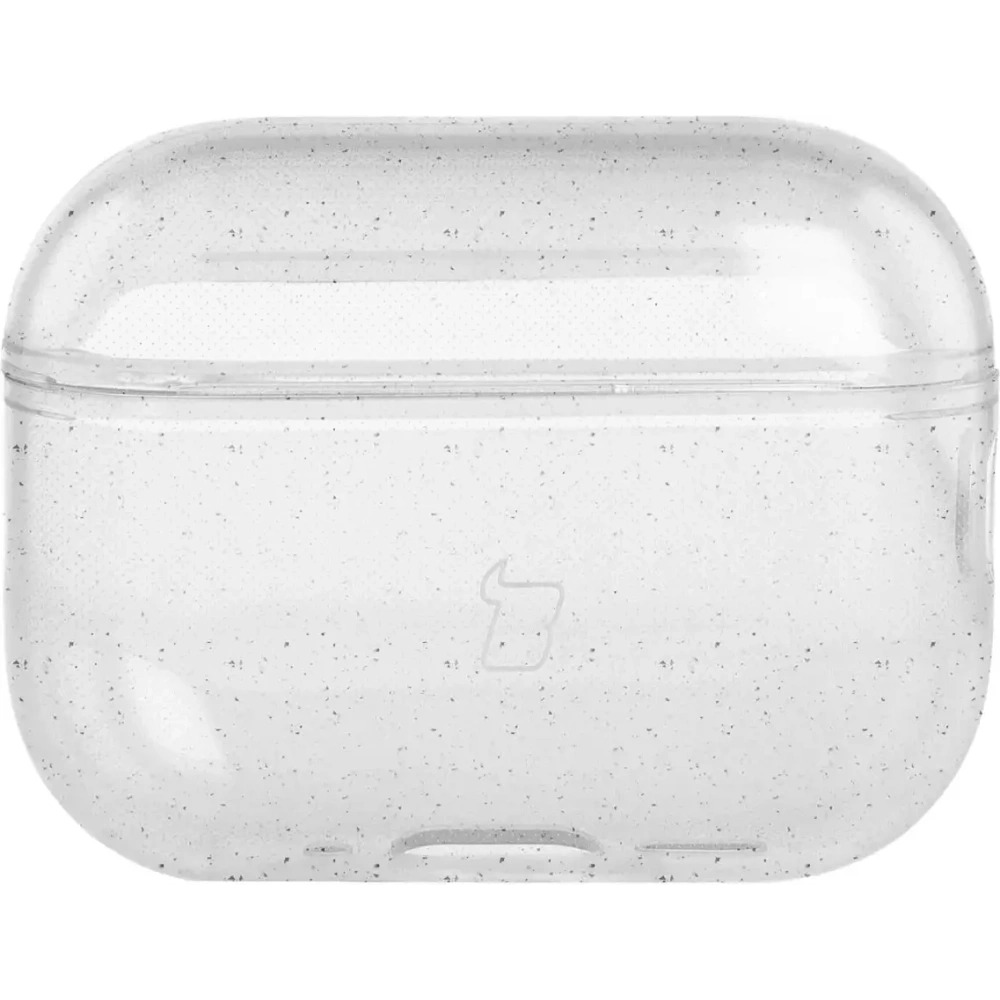 Elastyczne etui z karabińczykiem Bizon Case Headphone Clear do Apple AirPods Pro 3 przeźroczysto-brokatowe