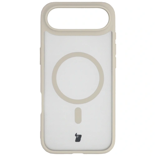 Etui z pierścieniem magnetycznym Bizon Case MatteO do Apple iPhone 17 Air przydymione-beżowe