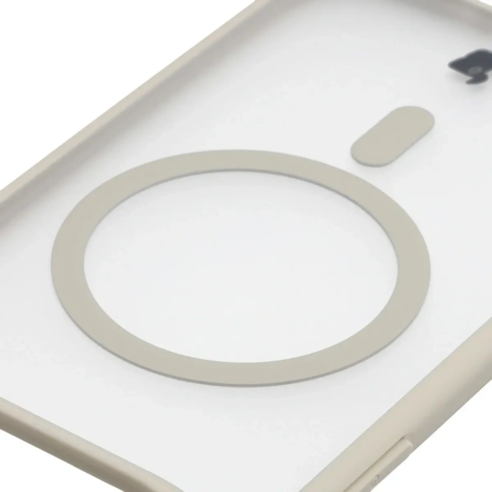 Etui z pierścieniem magnetycznym Bizon Case MatteO do Apple iPhone Air przydymione-beżowe