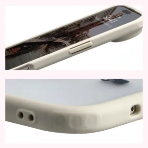 Etui z pierścieniem magnetycznym Bizon Case MatteO do Apple iPhone 17 Air przydymione-beżowe