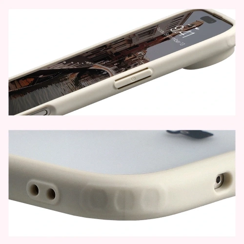 Etui z pierścieniem magnetycznym Bizon Case MatteO do Apple iPhone 17 Air przydymione-beżowe
