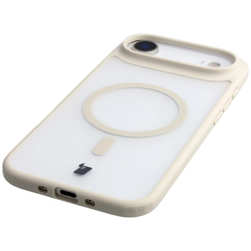 Etui z pierścieniem magnetycznym Bizon Case MatteO do Apple iPhone 17 Air przydymione-beżowe