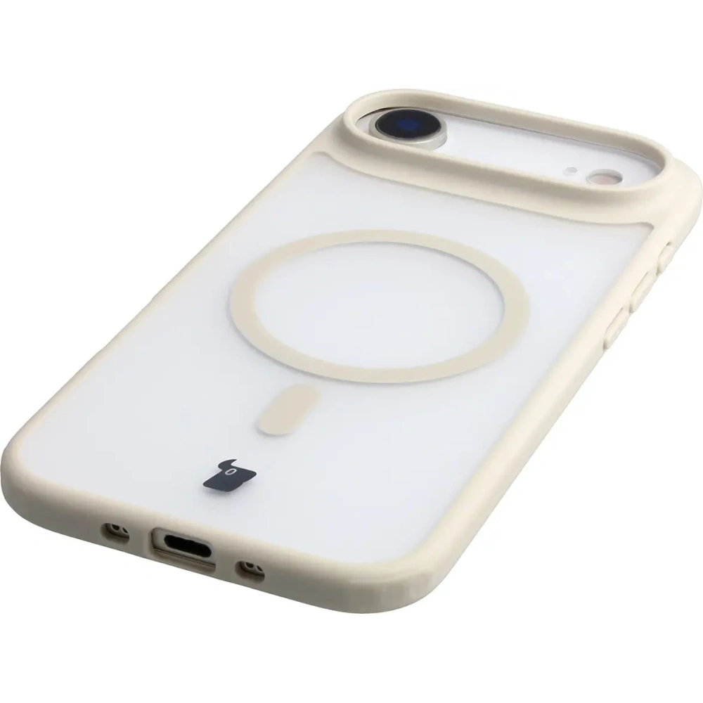 Etui z pierścieniem magnetycznym Bizon Case MatteO do Apple iPhone Air przydymione-beżowe