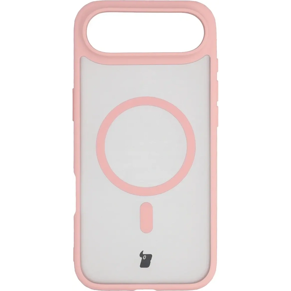Etui z pierścieniem magnetycznym Bizon Case MatteO do Apple iPhone Air przydymione-jasnoróżowe