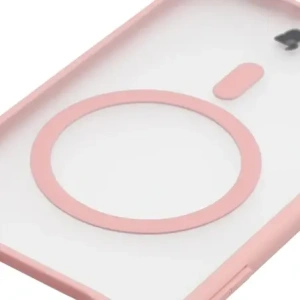 Etui z pierścieniem magnetycznym Bizon Case MatteO do Apple iPhone 17 Air przydymione-jasnoróżowe