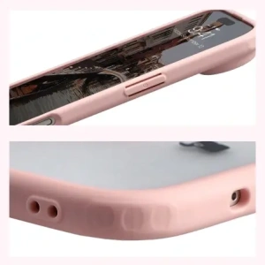 Etui z pierścieniem magnetycznym Bizon Case MatteO do Apple iPhone 17 Air przydymione-jasnoróżowe