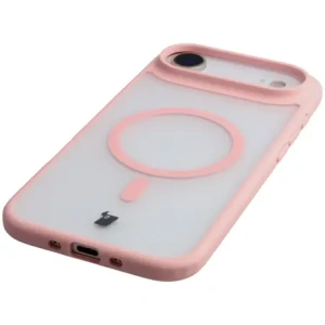 Etui z pierścieniem magnetycznym Bizon Case MatteO do Apple iPhone 17 Air przydymione-jasnoróżowe