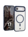 Etui z pierścieniem magnetycznym Bizon Case MatteO do Apple iPhone 17 Air przydymione-granatowe