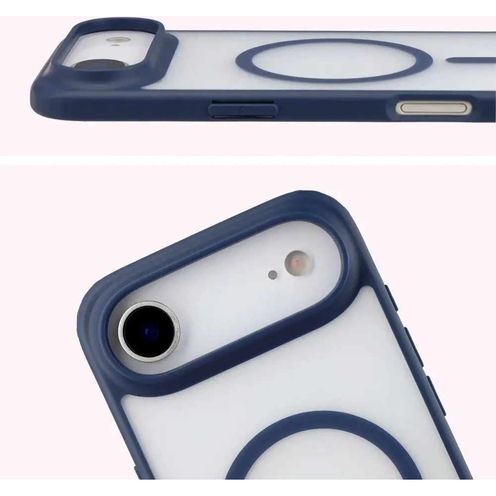 Etui z pierścieniem magnetycznym Bizon Case MatteO do Apple iPhone Air przydymione-granatowe