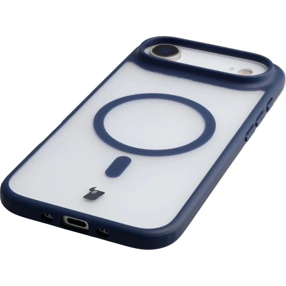 Etui z pierścieniem magnetycznym Bizon Case MatteO do Apple iPhone Air przydymione-granatowe