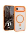 Etui z pierścieniem magnetycznym Bizon Case MatteO do Apple iPhone 17 Air przydymione-pomarańczowe