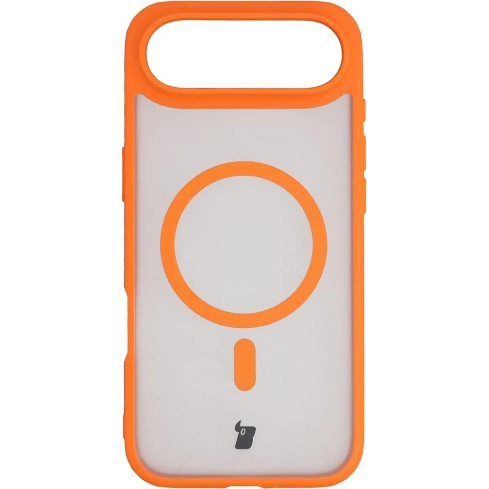 Etui z pierścieniem magnetycznym Bizon Case MatteO do Apple iPhone Air przydymione-pomarańczowe