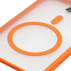 Etui z pierścieniem magnetycznym Bizon Case MatteO do Apple iPhone 17 Air przydymione-pomarańczowe