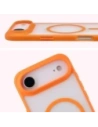 Etui z pierścieniem magnetycznym Bizon Case MatteO do Apple iPhone 17 Air przydymione-pomarańczowe