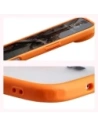 Etui z pierścieniem magnetycznym Bizon Case MatteO do Apple iPhone 17 Air przydymione-pomarańczowe