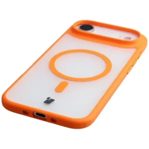 Etui z pierścieniem magnetycznym Bizon Case MatteO do Apple iPhone 17 Air przydymione-pomarańczowe