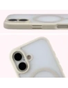 Etui z pierścieniem magnetycznym Bizon Case MatteO do Apple iPhone 17 przydymione-beżowe