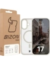 Etui z pierścieniem magnetycznym Bizon Case MatteO do Apple iPhone 17 przydymione-beżowe