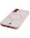 Etui z pierścieniem magnetycznym Bizon Case MatteO do Apple iPhone 17 przydymione-jasnoróżowe