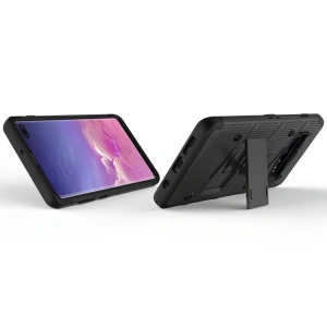 Kup Páncélozott tok Zizo Bolt Cover Samsung Galaxy S10+ Plus és állvány & övcsat (Fekete/Fekete) - ZIZ003BLK - {ean13} - Sklep Home Screen