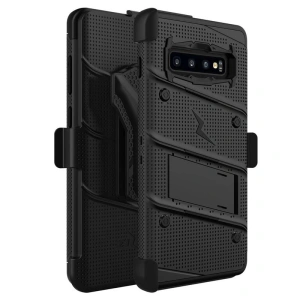 Kup Páncélozott tok Zizo Bolt Cover Samsung Galaxy S10+ Plus és állvány & övcsat (Fekete/Fekete) - ZIZ003BLK - {ean13} - Sklep Home Screen