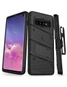 Zizo Samsung Panzerhülle Bolt Cover Galaxy S10 und Ständer & Gürtelhalterung (Schwarz/Schwarz)