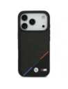 Etui BMW M Carbon Tricolor Line MagSafe do Apple iPhone 17 Pro czarny