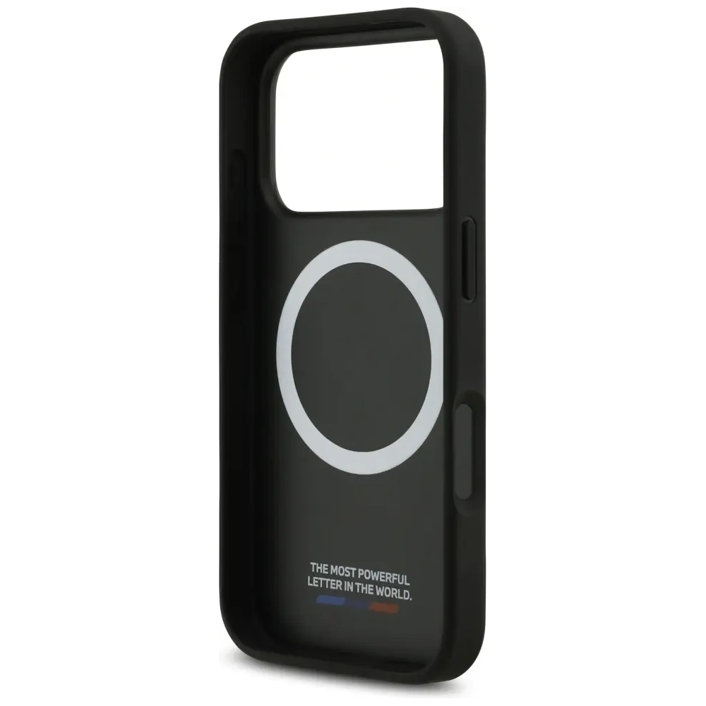 Etui BMW M Carbon Tricolor Line MagSafe do Apple iPhone 17 Pro czarny