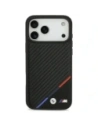 Etui BMW M Carbon Tricolor Line MagSafe do Apple iPhone 17 Pro Max czarny