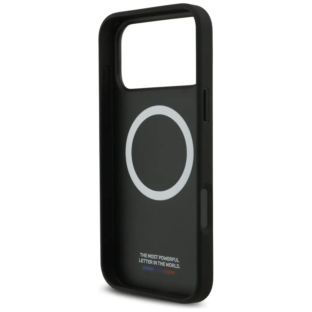 Etui BMW M Carbon Tricolor Line MagSafe do Apple iPhone 17 Pro Max czarny